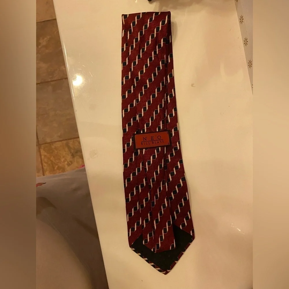 NEO BILL BLASS SILK MENS TIE - Picture 4 of 5